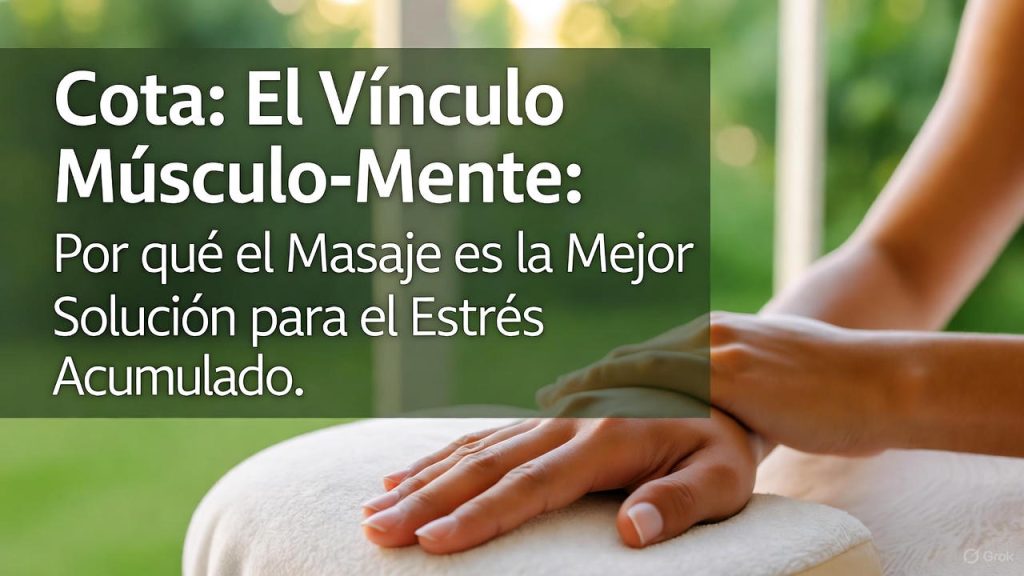 Descubre por qué el masaje es la mejor solución para el estrés acumulado. Explora el vínculo músculo-mente con Cota. ¡Relájate y mejora tu bienestar!