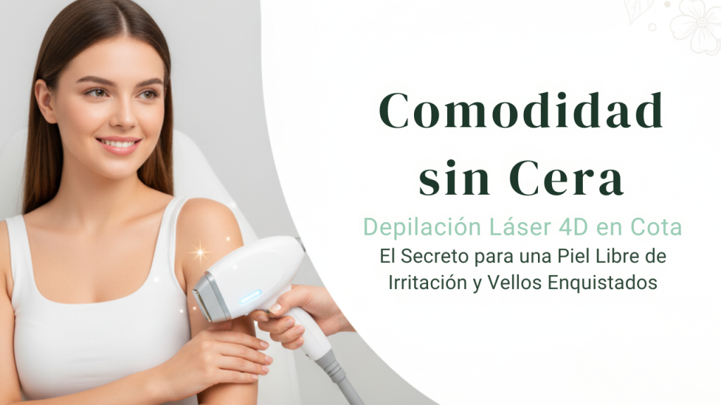 Depilacion laser Cota primera sesion: mujer recibiendo tratamiento en la pierna